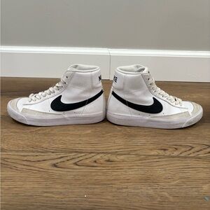 Nike White and Black High-Top Sneakers